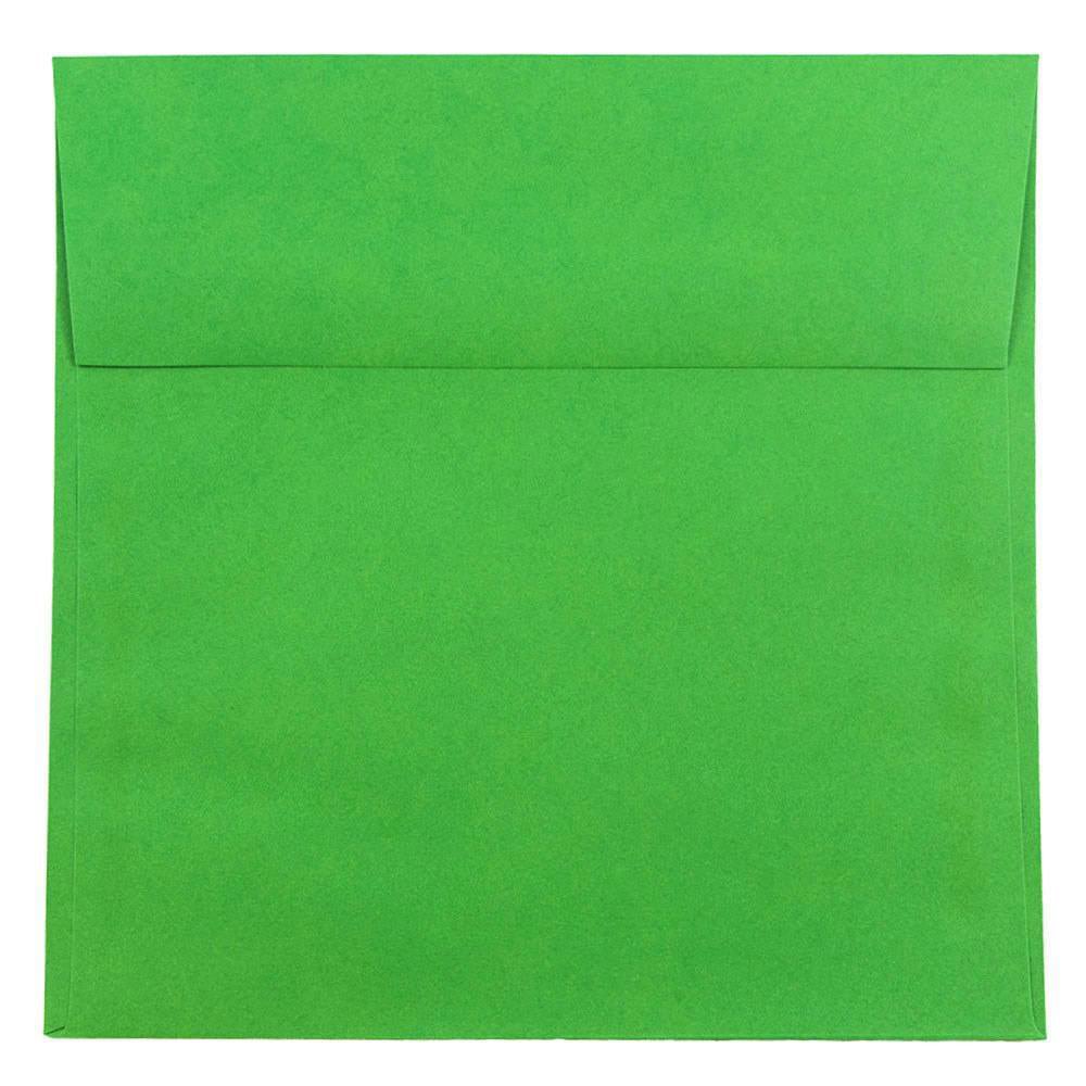 JAM Paper Color Square Invitation Envelopes, 8 1/2in x 8 1/2in, Gummed Seal, 30% Recycled, Green, Pack Of 25 MPN:2792295