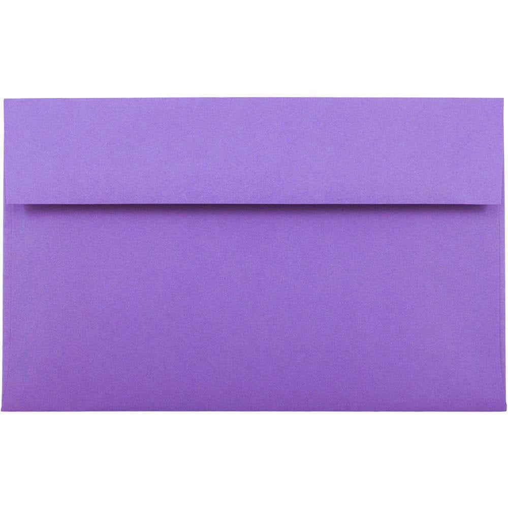 JAM Paper Booklet Invitation Envelopes, A10, Gummed Seal, 30% Recycled, Violet Purple, Pack Of 25 MPN:28036