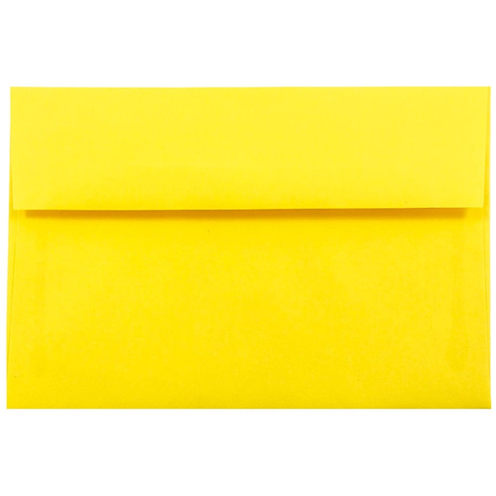 JAM Paper Booklet Invitation Envelopes, A10, Gummed Seal, 30% Recycled, Yellow, Pack Of 25 MPN:28038