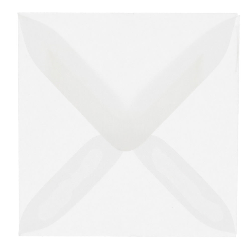 JAM Paper Translucent Vellum Invitation Envelopes, 3 1/8in x 3 1/8in, Gummed Seal, Clear, Pack Of 25 MPN:2851291