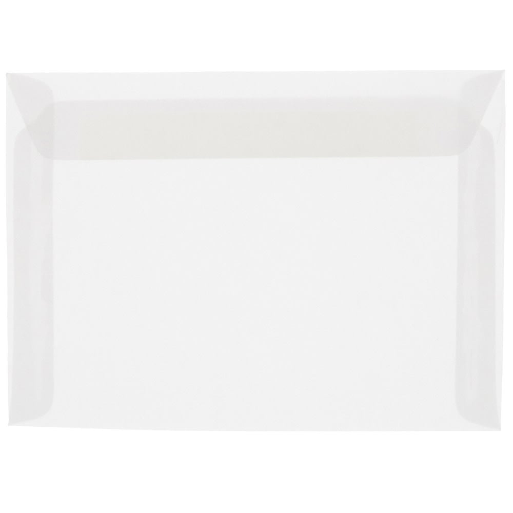 JAM Paper Booklet Envelopes, 9in x 12in, Gummed Seal, Clear, Pack Of 25 MPN:2851371