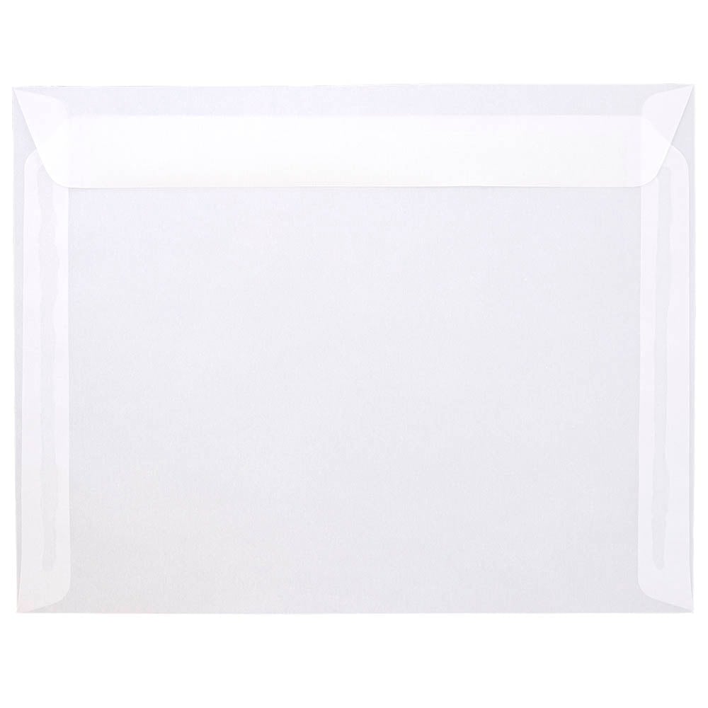 JAM Paper Booklet Envelopes, #10, Gummed Seal, Clear, Pack Of 25 MPN:2851377