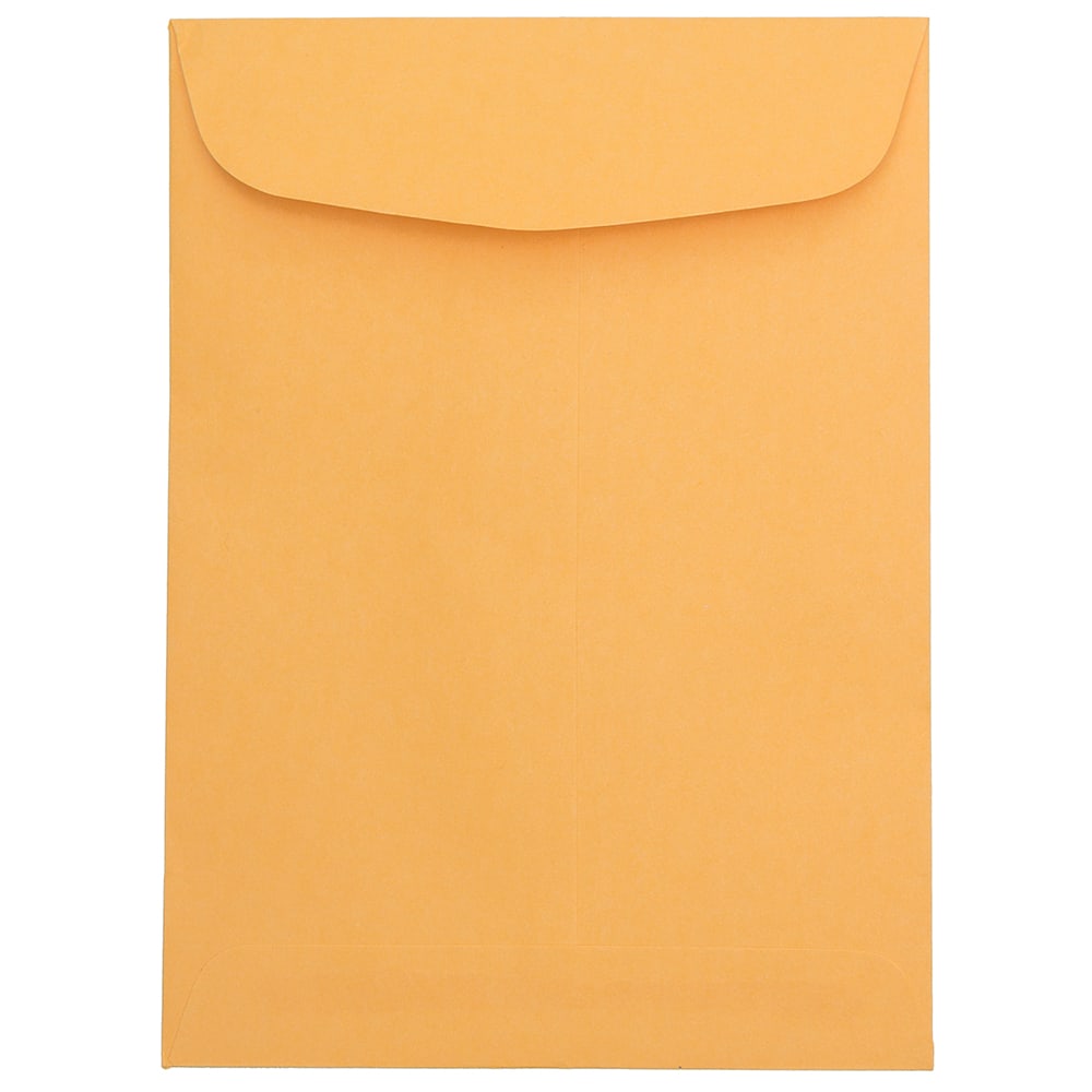 JAM Paper Open-End Envelopes, 7-1/2in x 10-1/2in, Brown Kraft, Pack Of 100 Envelopes MPN:29215