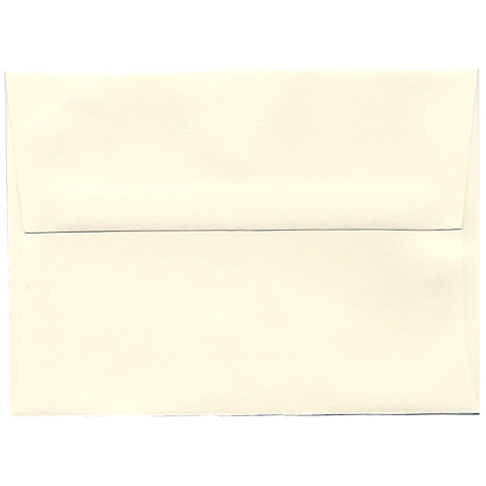 JAM Paper Booklet Invitation Envelopes, A6, Gummed Seal, Strathmore, Natural White Wove, Pack Of 25 MPN:30243