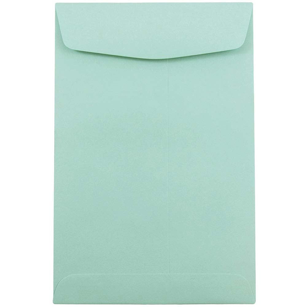 JAM Paper Open-End 6in x 9in Catalog Envelopes, Gummed Closure Aqua, Pack Of 25 MPN:31287520
