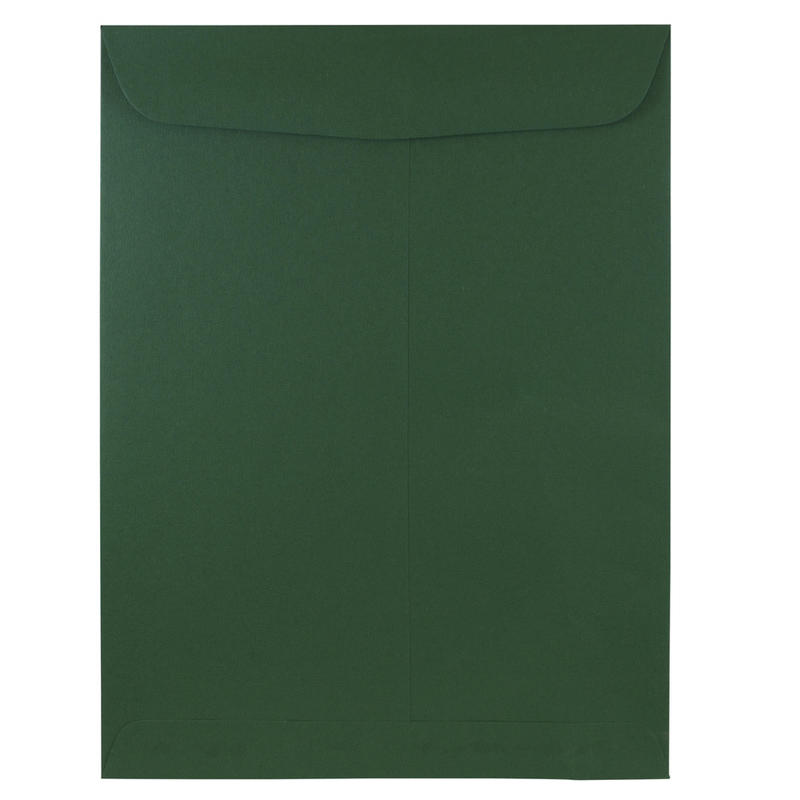 JAM Paper Open-End 9in x 12in Envelopes, Gummed Seal, Dark Green, Pack Of 25 Envelopes MPN:31287529