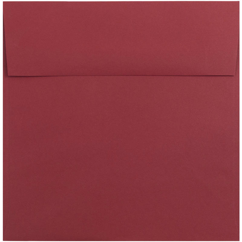 JAM Paper Color Square Invitation Envelopes, 8 1/2in x 8 1/2in, Gummed Seal, Dark Red, Pack Of 25 MPN:31511323