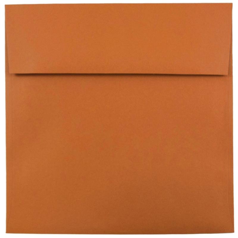 JAM Paper Color Square Invitation Envelopes, 8 1/2in x 8 1/2in, Gummed Seal, Dark Orange, Pack Of 25 MPN:3157503