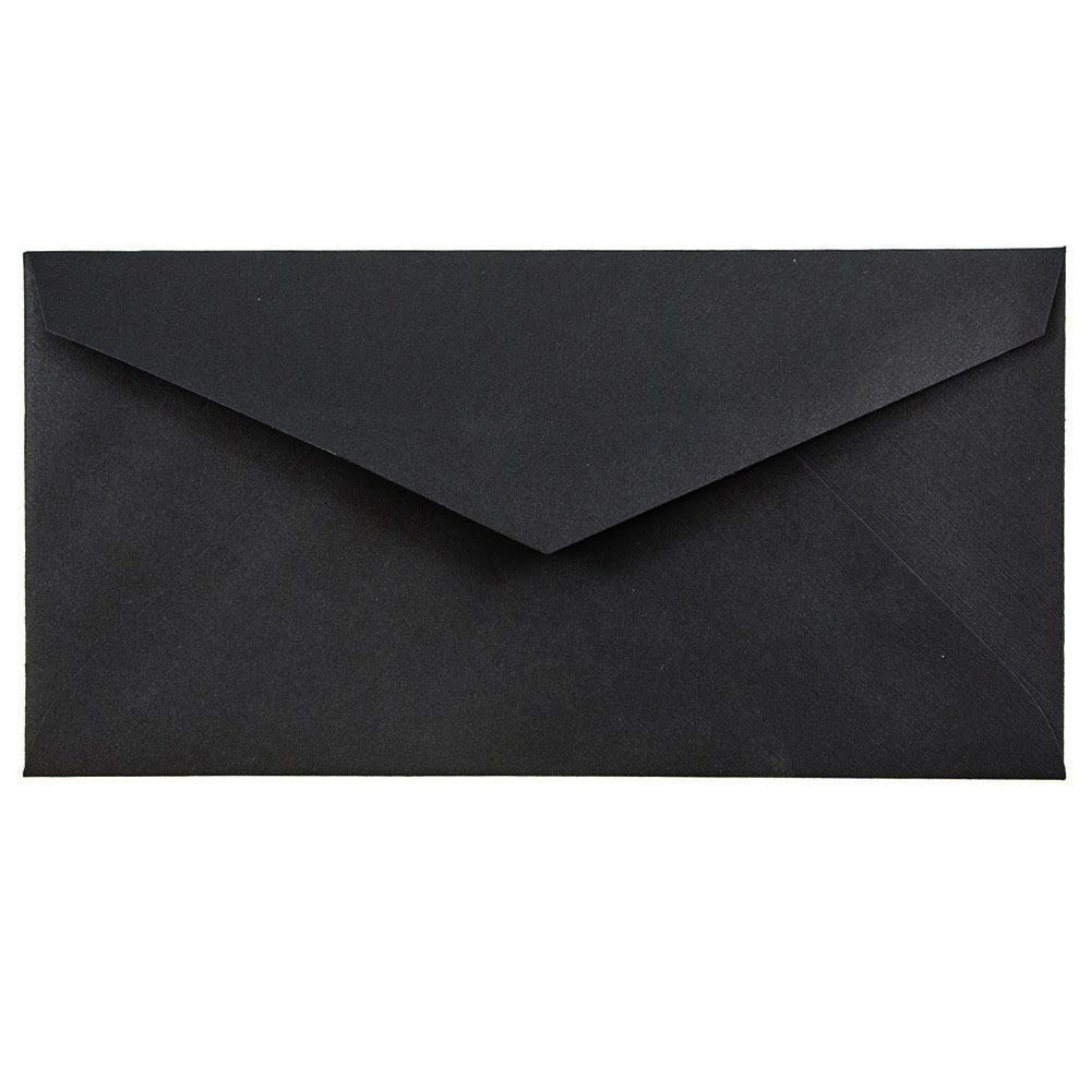 JAM Paper Booklet Envelopes, #7 3/4, Gummed Seal, 30% Recycled, Black, Pack Of 25 MPN:317572