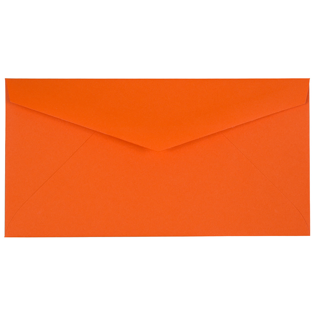 JAM Paper Booklet Envelopes, #7 3/4 Monarch, Gummed Seal, 30% Recycled, Orange, Pack Of 25 MPN:34097575