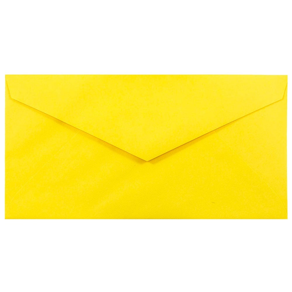 JAM Paper Booklet Envelopes, #7 3/4 Monarch, Gummed Seal, 30% Recycled, Yellow, Pack Of 25 MPN:34097577
