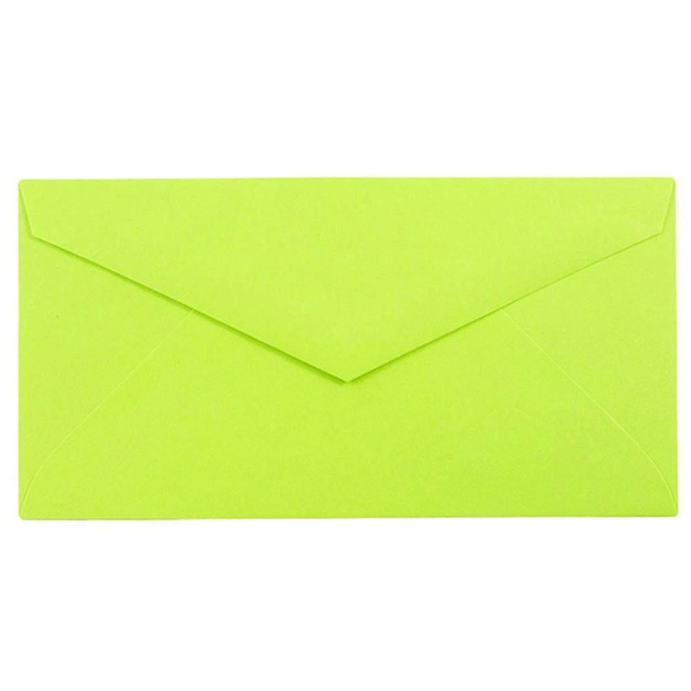 JAM Paper Booklet Envelopes, #7 3/4 Monarch, Straight Flap, Gummed Seal, Lime Green, Pack Of 25 MPN:34097579