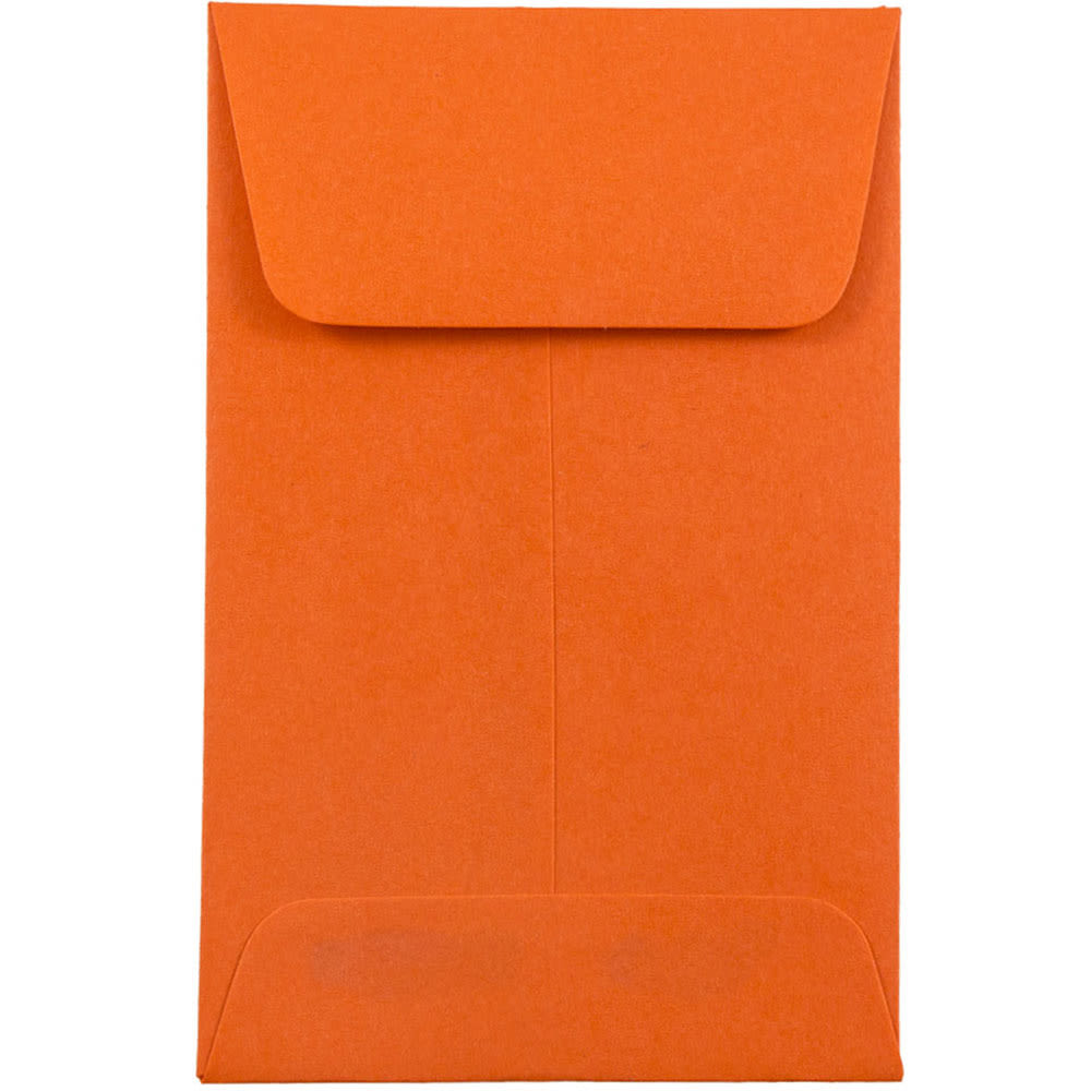 JAM Paper Coin Envelopes, #1, Gummed Seal, Orange, Pack Of 25 MPN:352627815