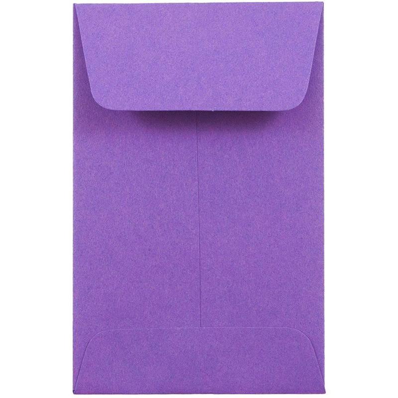 JAM PAPER #1 Coin Business Colored Envelopes, 2 1/4 x 3 1/2, Violet Purple Recycled, 25/Pack MPN:353027837
