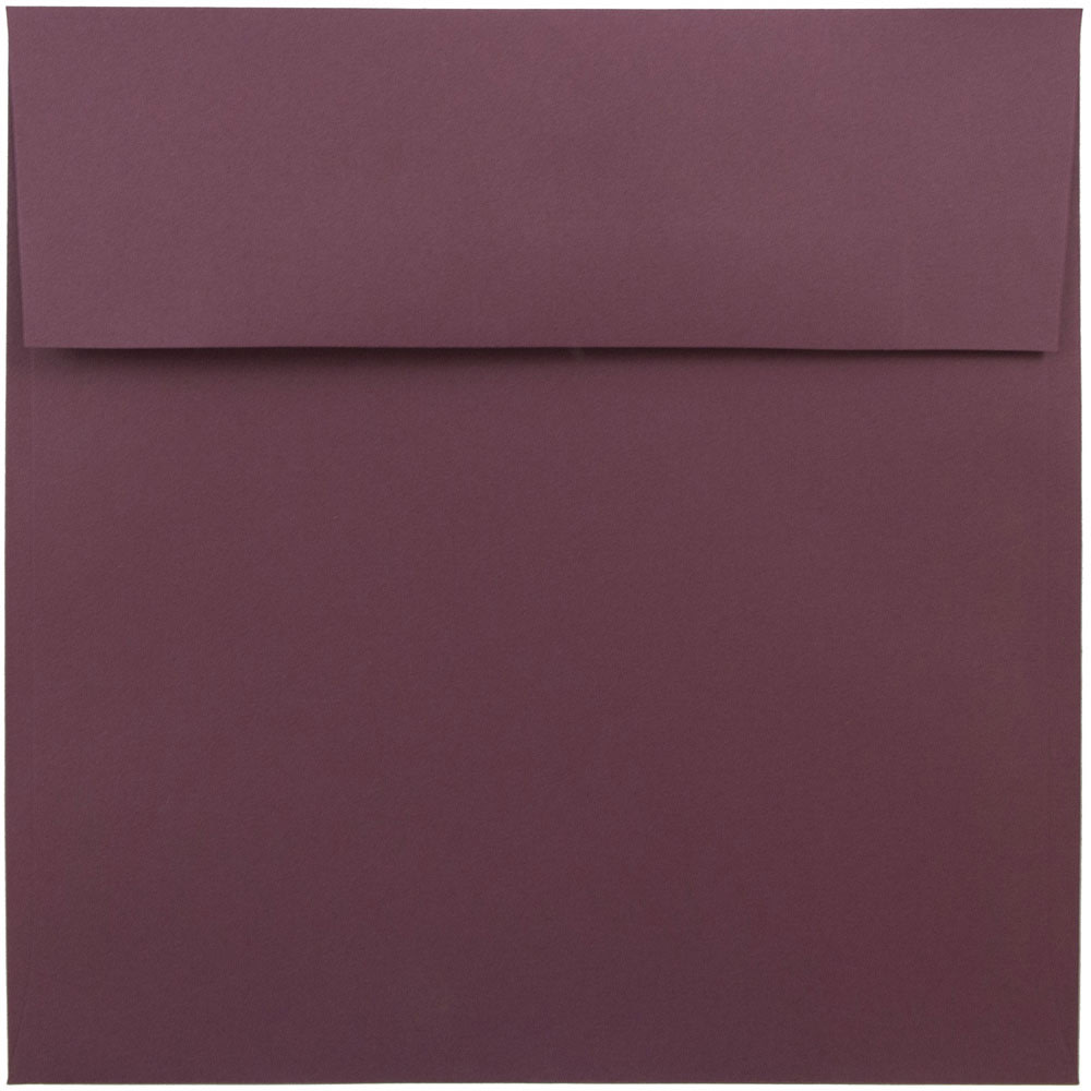 JAM Paper Color Square Invitation Envelopes, 8 1/2in x 8 1/2in, Gummed Seal, Burgundy, Pack Of 25 MPN:36395841