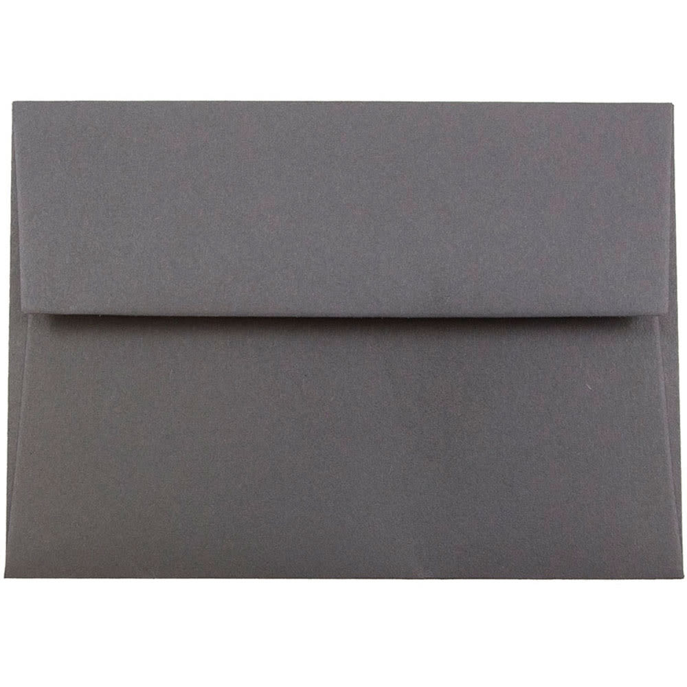 JAM Paper Booklet Envelopes, #4 Bar (A1), Gummed Seal, Dark Gray, Pack Of 25 MPN:36396431