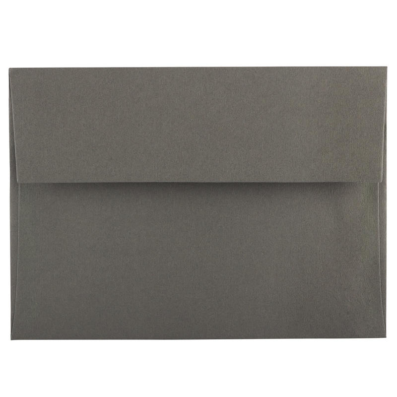 JAM Paper Booklet Invitation Envelopes, A7, Gummed Seal, Dark Gray, Pack Of 25 MPN:36396434