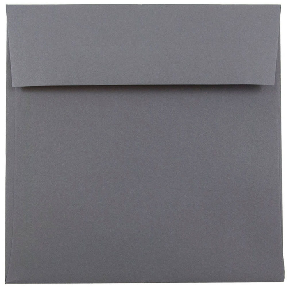 JAM Paper Color Square Invitation Envelopes, 6in x 6in, Gummed Seal, Dark Gray, Pack Of 25 MPN:36396439