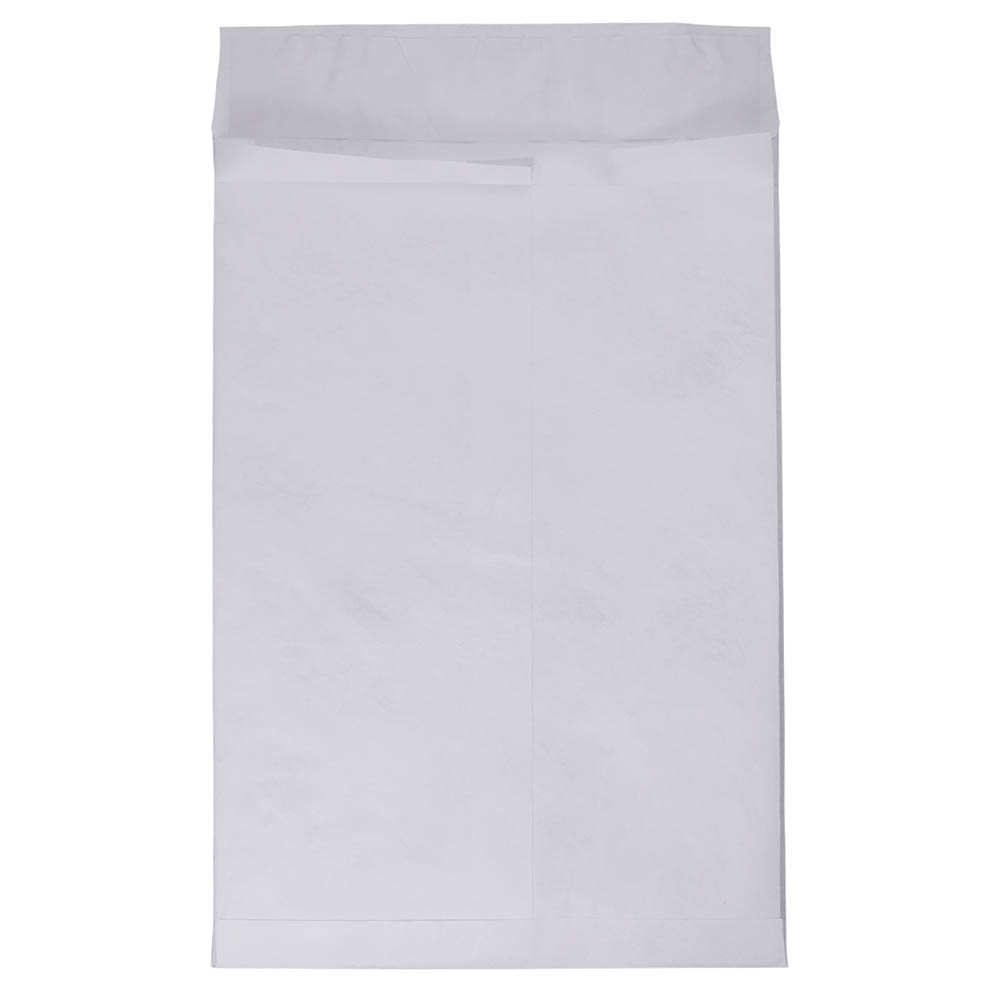 JAM Paper Tyvek Open-End 13inH x 10inW x 1-1/2inD Envelopes, Peel & Seal Closure, White, Pack Of 100 Envelopes MPN:376634183B