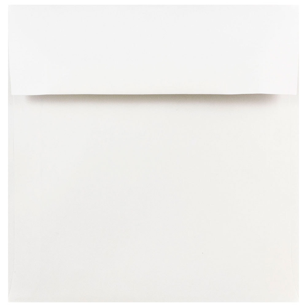 JAM Paper Square Invitation Envelopes, 8in x 8in, Gummed Seal, White, Pack Of 25 MPN:3992315
