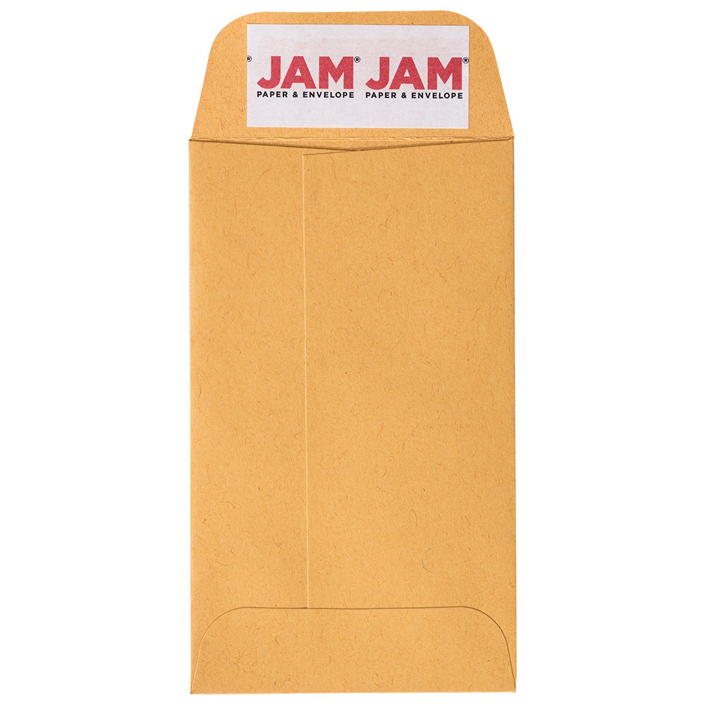 JAM Paper Coin Envelopes, #3, Peel & Seal, Brown, Pack Of 50 Envelopes MPN:400238460I
