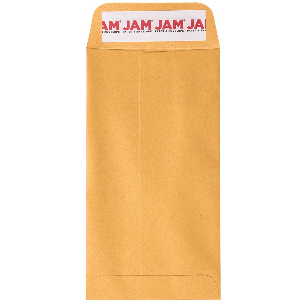 JAM Paper #7 Kraft Manila Coin Envelopes, 3-1/2in x 6-1/2in, Brown, Pack Of 50 Envelopes MPN:400238464I