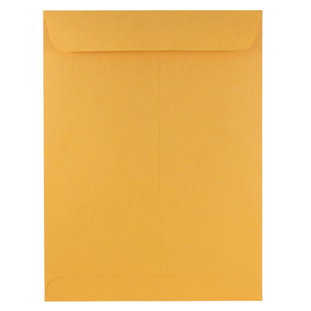 JAM Paper Open-End 9in x 12in Envelopes, Gummed Seal, Brown Kraft, Pack Of 100 Envelopes MPN:4132