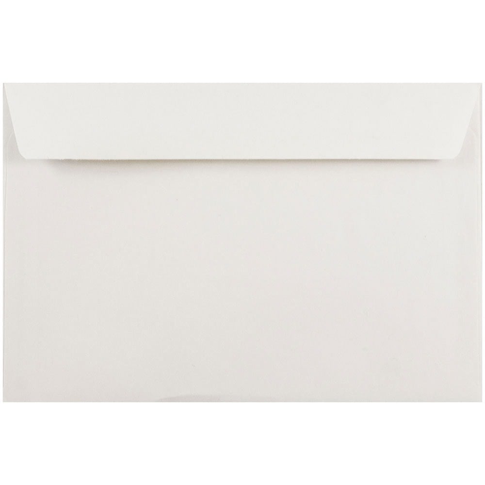 JAM Paper Booklet Envelopes, 6in x 9in, Gummed Seal, White, Pack Of 25 MPN:4238