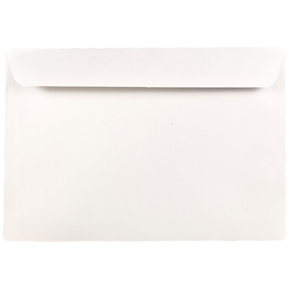 JAM Paper Booklet Envelopes, 7 1/2in x 10 1/2in, Gummed Seal, White, Pack Of 25 MPN:4246