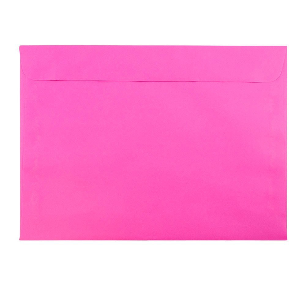 JAM Paper Booklet Envelopes, 9in x 12in, Gummed Seal, Ultra Fuchsia Pink, Pack Of 25 MPN:5156770