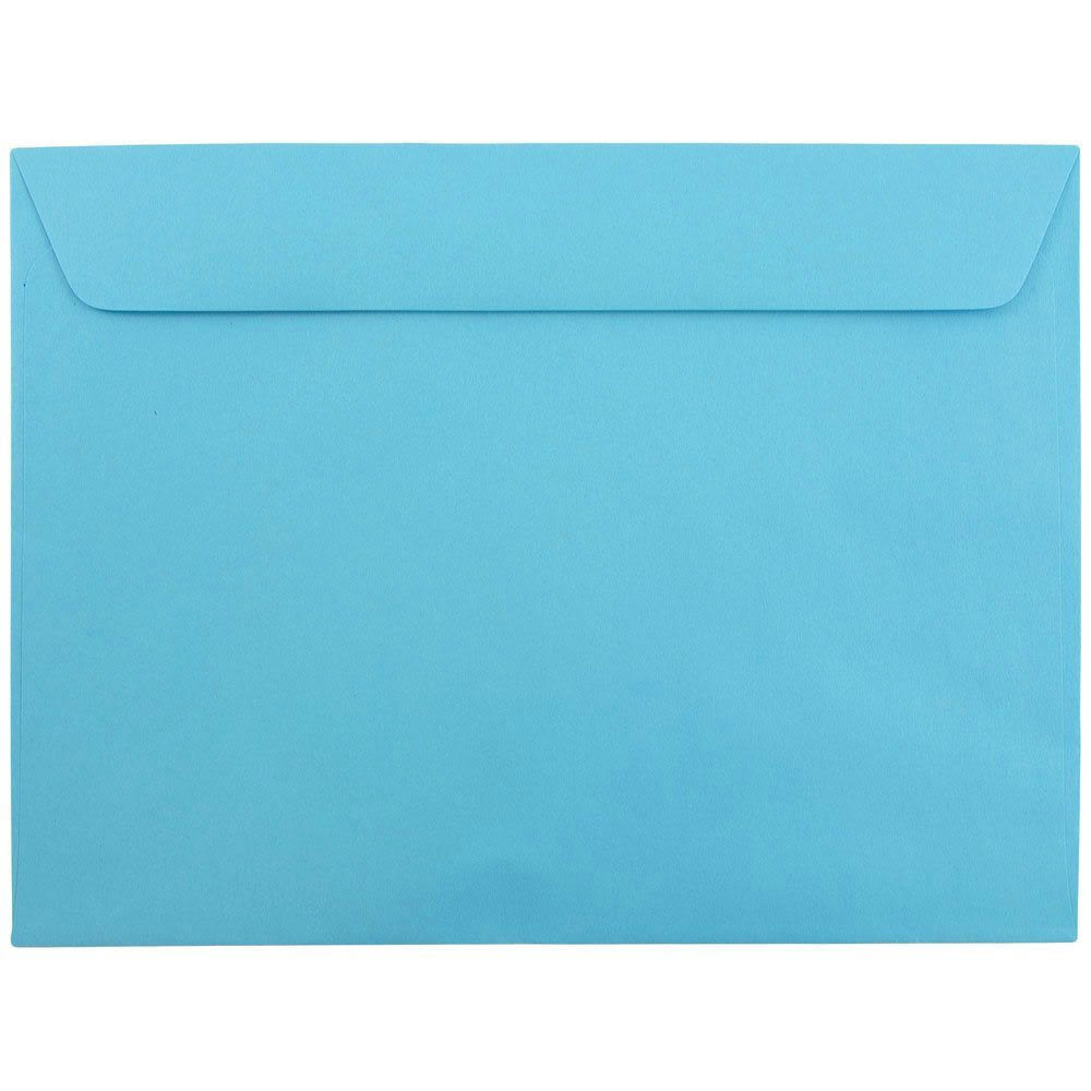 JAM Paper Booklet Envelopes, 9in x 12in, Gummed Seal, 30% Recycled, Blue, Pack Of 25 MPN:5156774