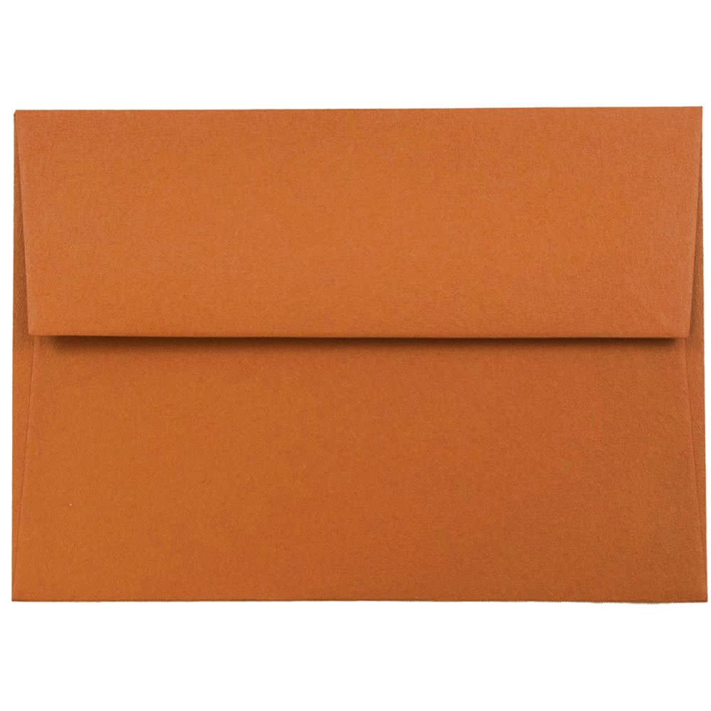 JAM Paper Booklet Envelopes, #4 Bar (A1), Gummed Seal, Dark Orange, Pack Of 25 MPN:5157436