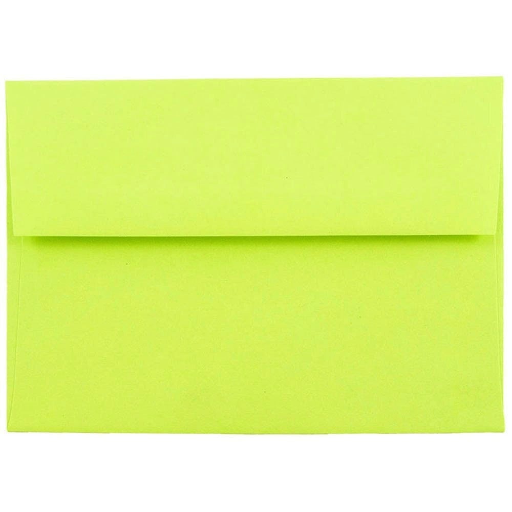 JAM Paper Booklet Invitation Envelopes, A6, Gummed Seal, Lime Green, Pack Of 25 MPN:52610