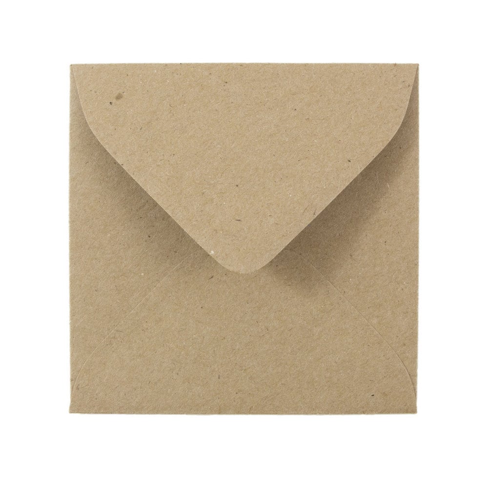 JAM Paper Square Invitation Envelopes, 3 1/8in x 3 1/8in, Gummed Seal, 100% Recycled, Brown Kraft Paper Bag, Pack Of 25 MPN:52797687