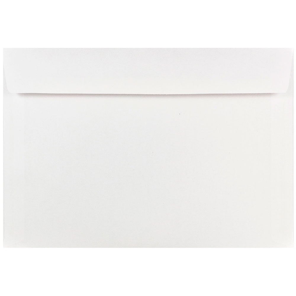 JAM Paper Booklet Envelopes, 7in x 10in, Gummed Seal, White, Pack Of 25 MPN:5528