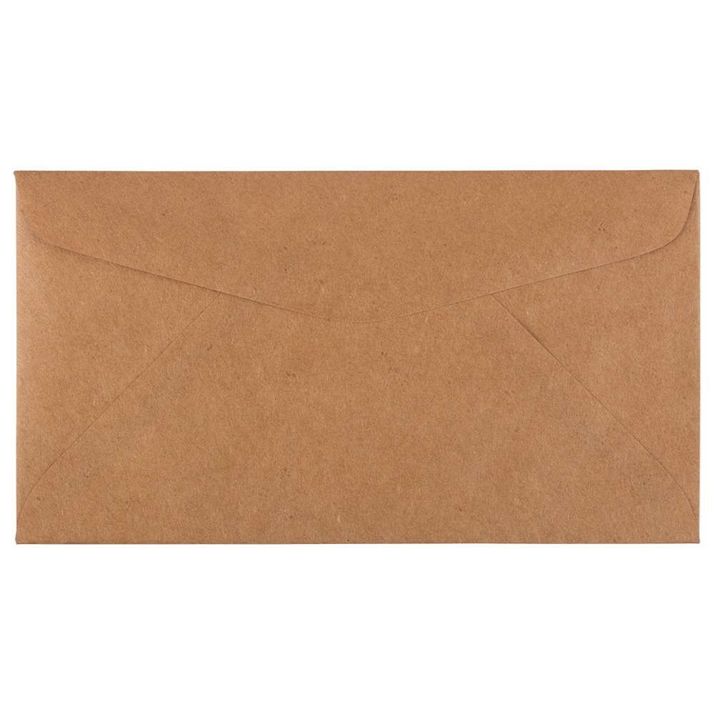 JAM Paper Envelopes, 4 1/4in x 7 3/4in, Gummed, Brown, Pack Of 50 MPN:563112538I