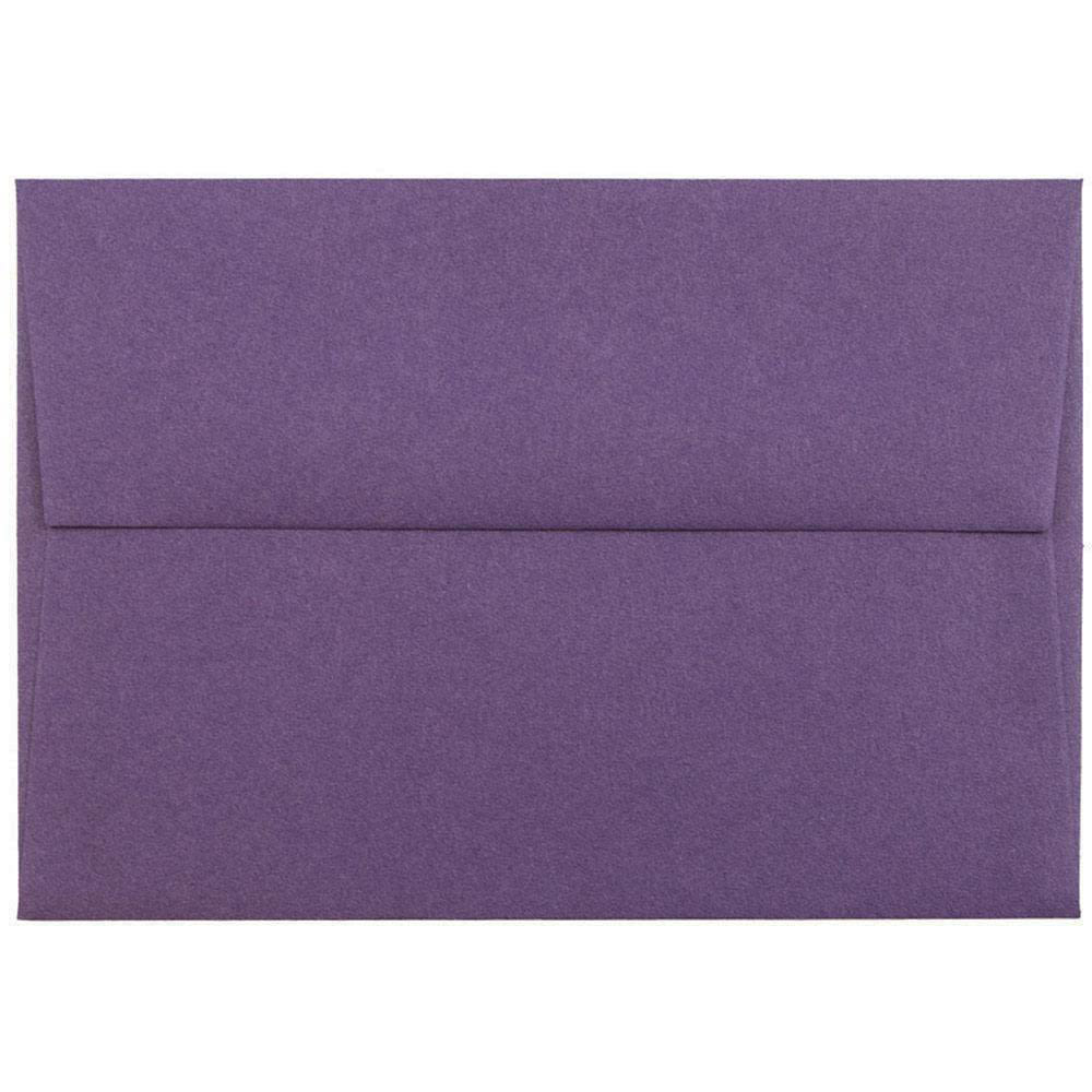 JAM Paper Booklet Envelopes, #4 Bar (A1), Gummed Seal, Dark Purple, Pack Of 25 MPN:563912502