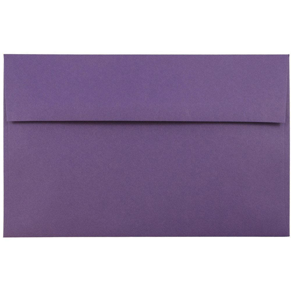 JAM Paper Booklet Invitation Envelopes, A9, Gummed Seal, Dark Purple, Pack Of 25 MPN:563912512