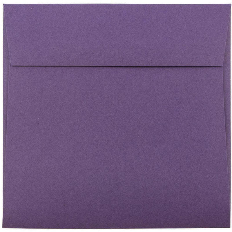 JAM Paper Color Square Invitation Envelopes, 6in x 6in, Gummed Seal, Dark Purple, Pack Of 25 MPN:563912522