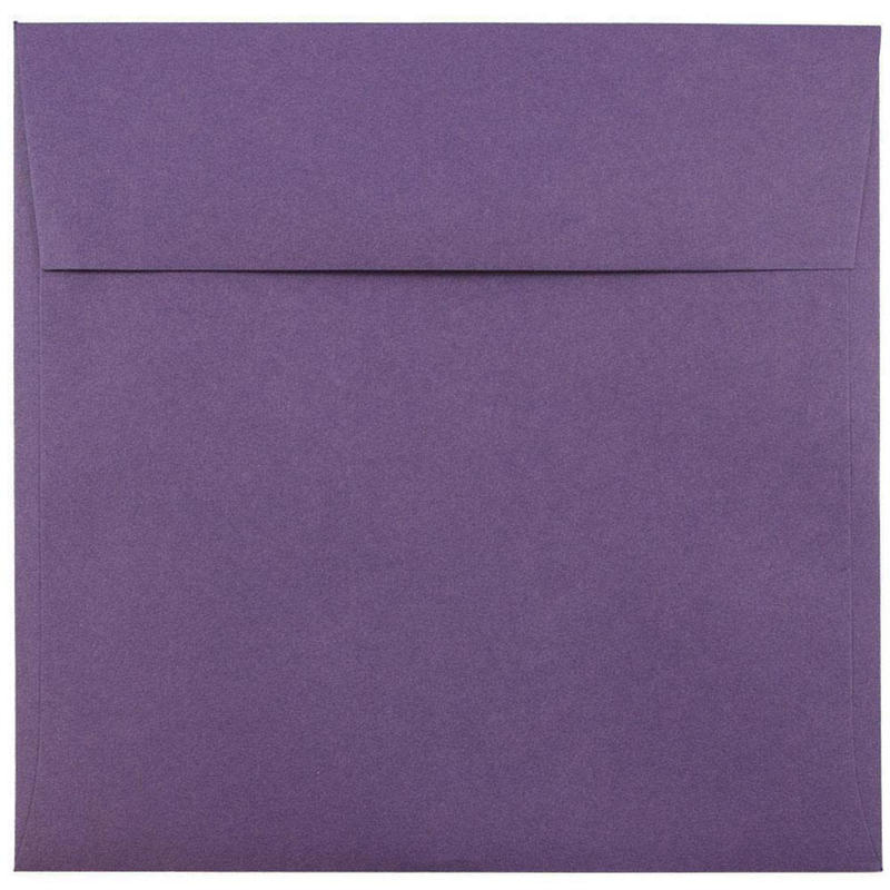JAM Paper Color Square Invitation Envelopes, 8 1/2in x 8 1/2in, Gummed Seal, Dark Purple, Pack Of 25 MPN:563912527