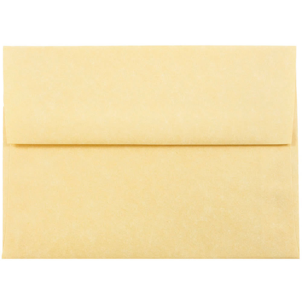 JAM Paper Parchment Booklet Invitation Envelopes, A6, Gummed Seal, 30% Recycled, Antique Gold, Pack Of 25 MPN:56721