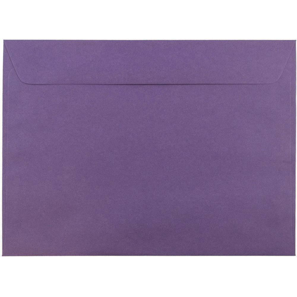 JAM Paper Booklet Envelopes, 9in x 12in, Gummed Seal, Dark Purple, Pack Of 25 MPN:572312532