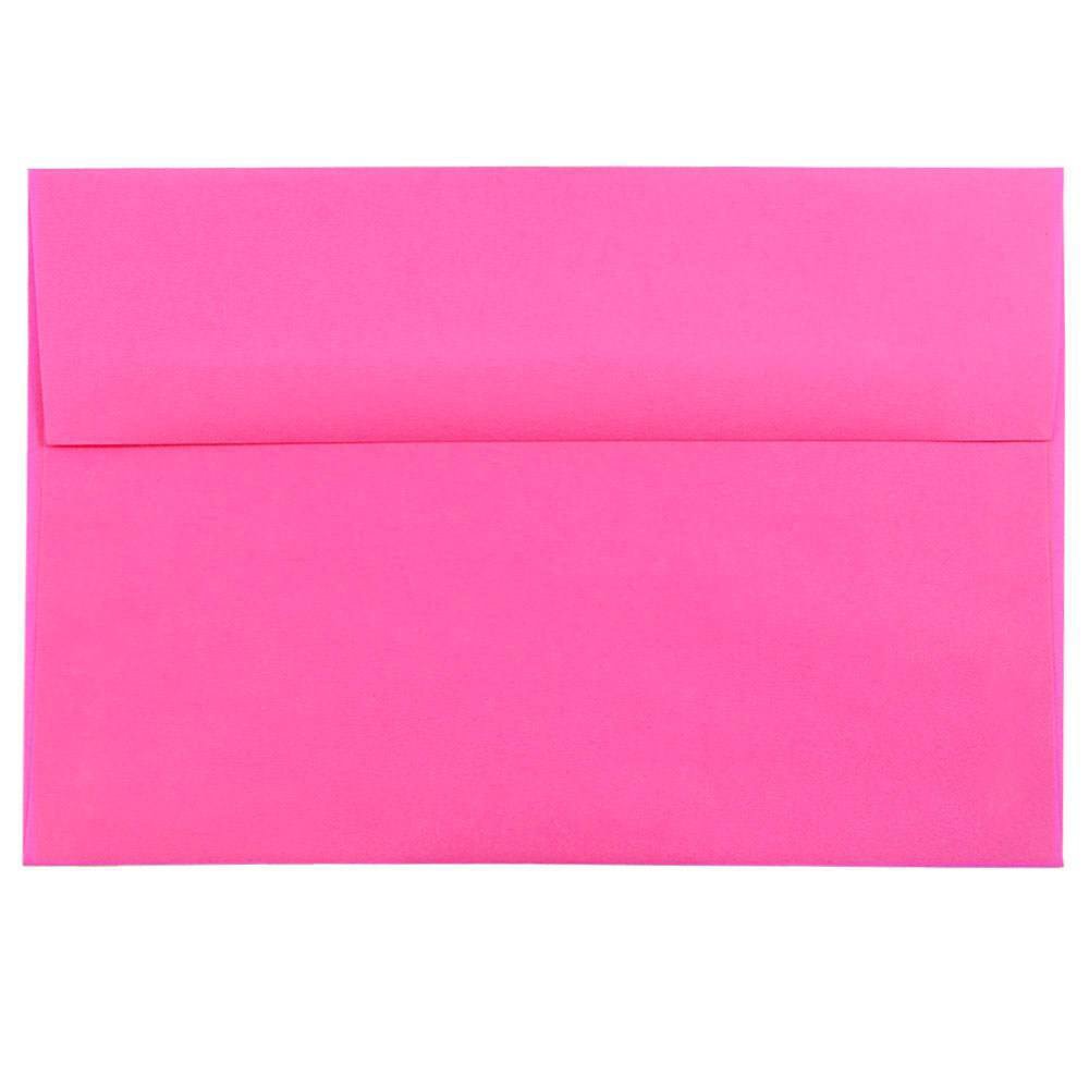 JAM Paper Booklet Invitation Envelopes, A8, Gummed Seal, Fuchsia Pink, Pack Of 25 MPN:58447