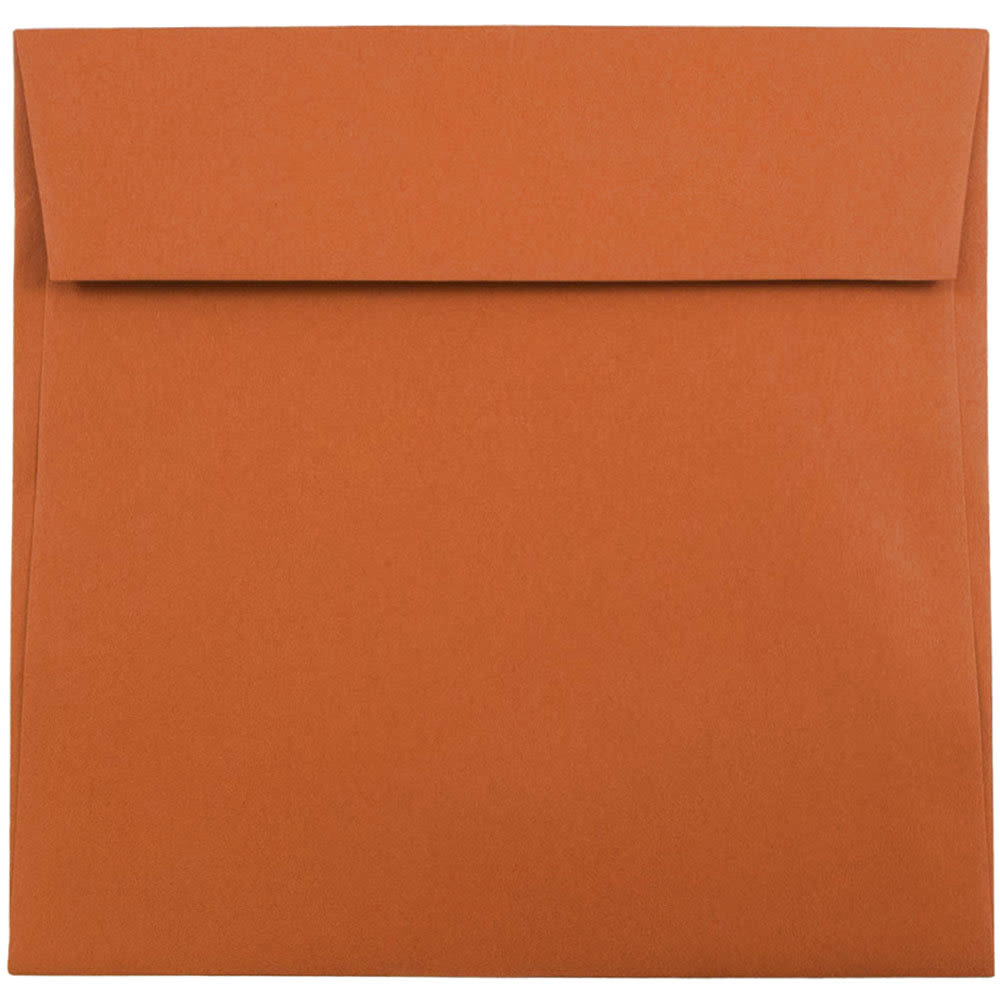 JAM Paper Color Square Invitation Envelopes, 6in x 6in, Gummed Seal, Dark Orange, Pack Of 25 MPN:61511346
