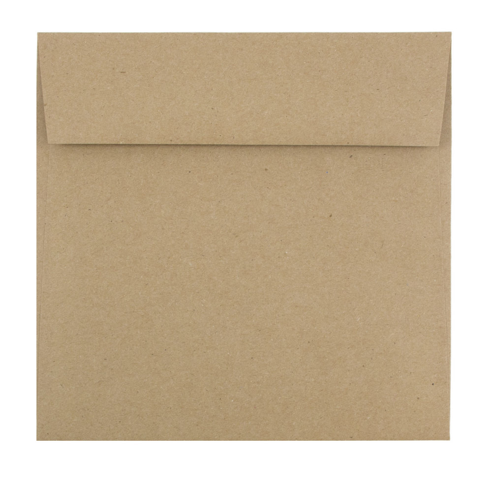 JAM Paper Square Envelopes, 6-1/2in x 6-1/2in, Peel & Seal, Brown, Pack Of 50 Envelopes MPN:63131150B