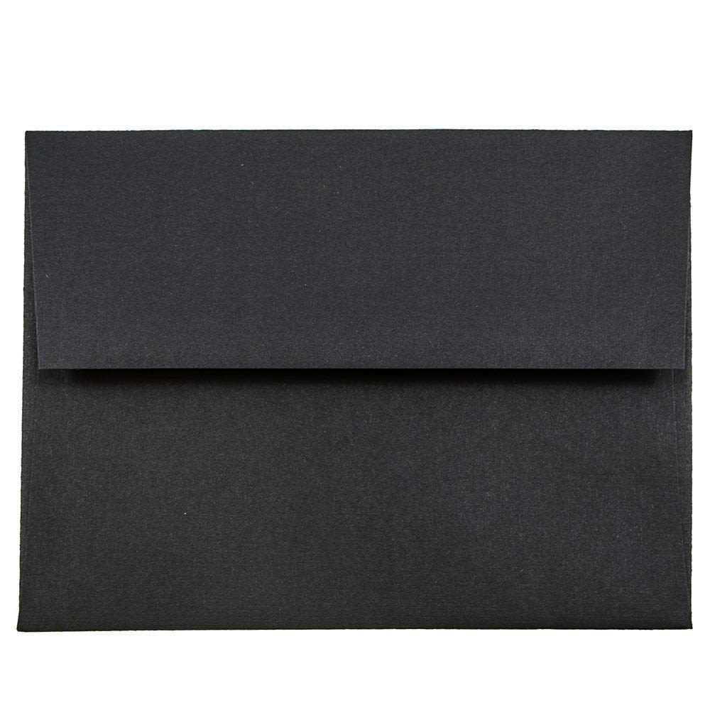 JAM Paper Booklet Invitation Envelopes, A2, Gummed Seal, 30% Recycled, Black, Pack Of 25 MPN:64345