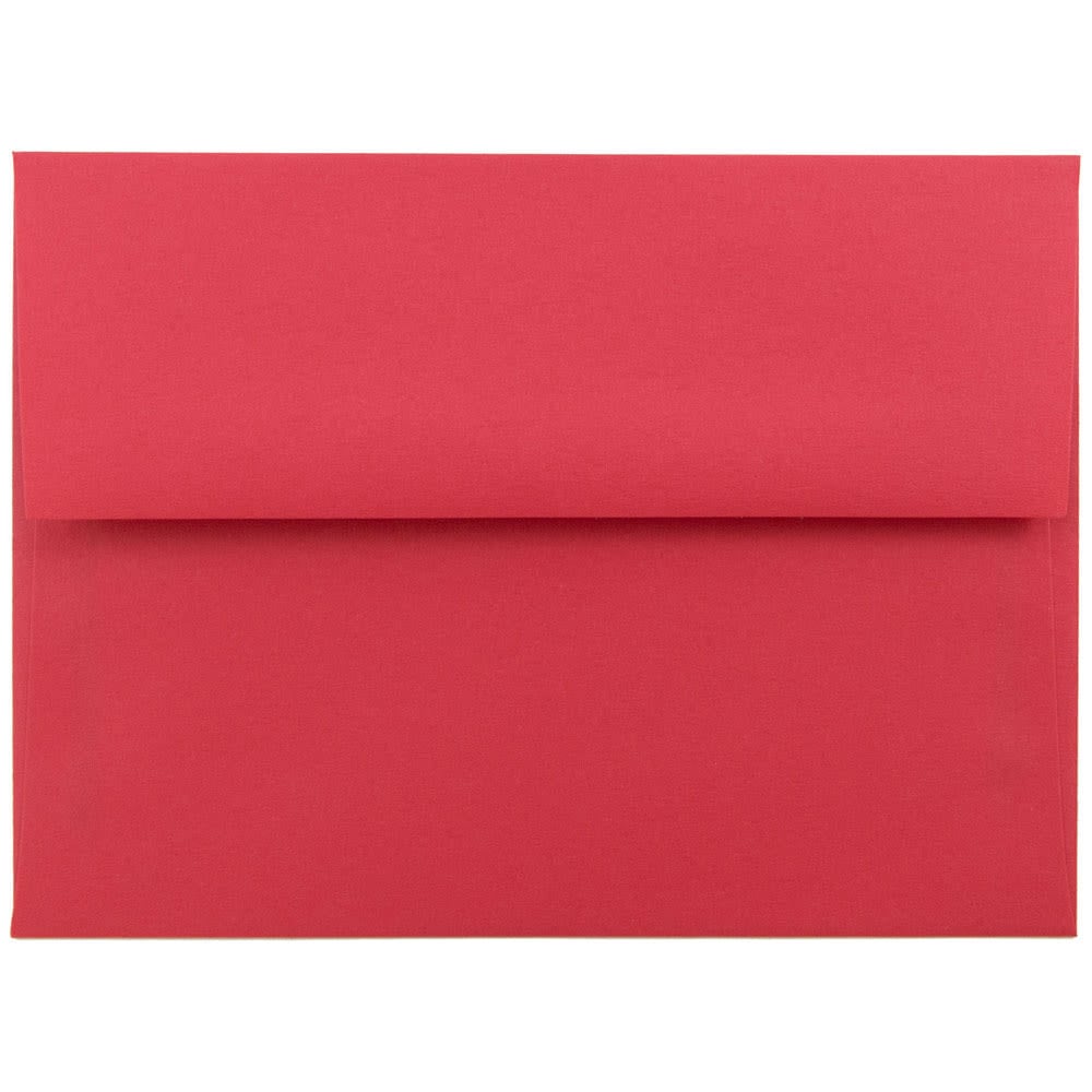 JAM Paper Booklet Invitation Envelopes, A6, Gummed Seal, 30% Recycled, Red, Pack Of 25 MPN:67503