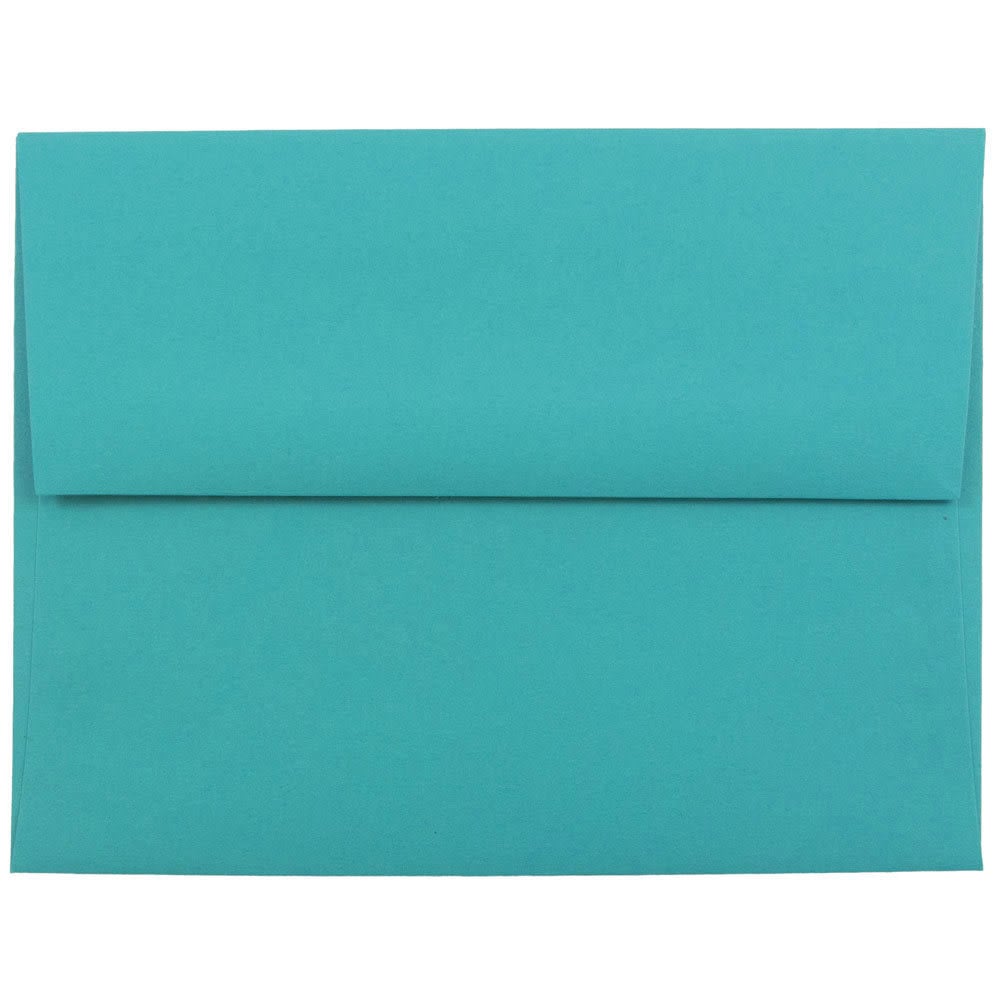 JAM Paper Booklet Invitation Envelopes, A2, Gummed Seal, 30% Recycled, Sea Blue, Pack Of 25 MPN:70207