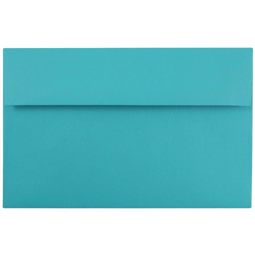 JAM Paper Booklet Invitation Envelopes, A10, Gummed Seal, 30% Recycled, Sea Blue, Pack Of 25 MPN:70249