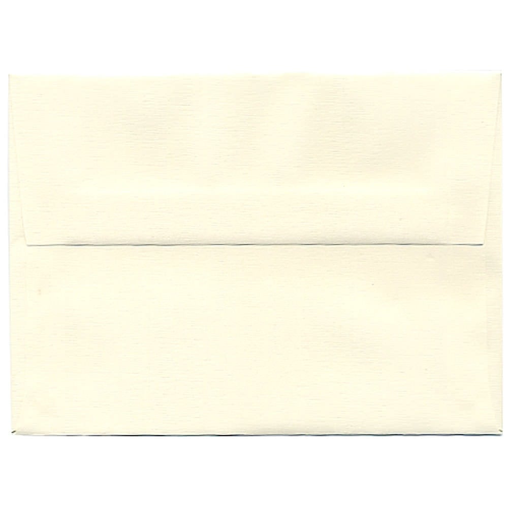 JAM Paper Booklet Invitation Envelopes, A6, Gummed Seal, Via Linen, 30% Recycled, Natural White, Pack Of 25 MPN:74083
